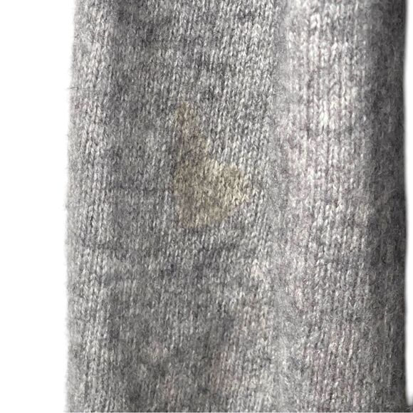 Max Studio 100% 2-Ply Cashmere Gray Ribbed Knit Long Sleeve Sweater Size Small - Picture 7 of 7